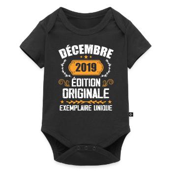 Anniversaire Cadeau Millésime Décembre 2019 - 201 - Body à manches courtes Premium Bébé - noir - Devant