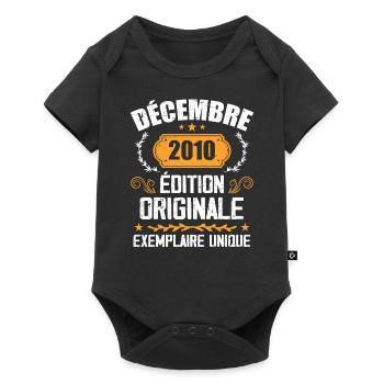 Anniversaire Cadeau Millésime Décembre 2010 - 201 - Body à manches courtes Premium Bébé - noir - Devant