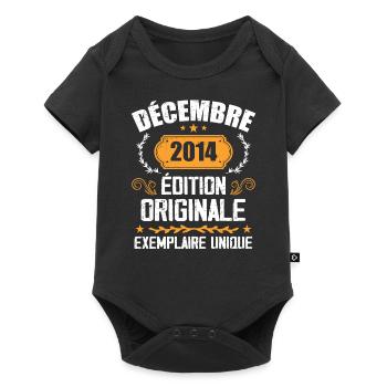 Anniversaire Cadeau Millésime Décembre 2014 - 201 - Body à manches courtes Premium Bébé - noir - Devant