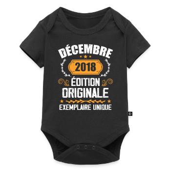 Anniversaire Cadeau Millésime Décembre 2018 - 201 - Body à manches courtes Premium Bébé - noir - Devant