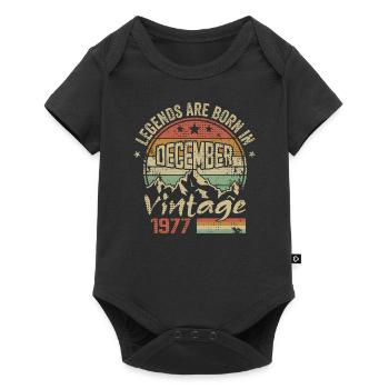 Legends were born in December 1977 - 1977 December - Baby Premium short-sleeve bodysuit - black - Front
