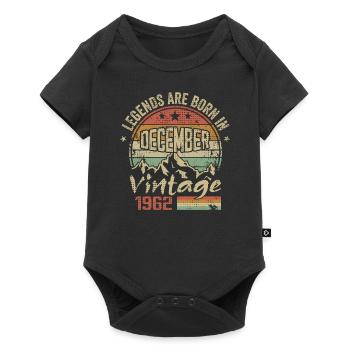 Legends were born in December 1962 - 1962 December - Baby Premium short-sleeve bodysuit - black - Front