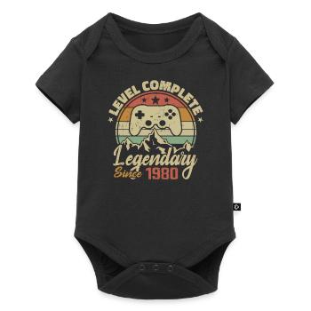 1980 Geburtstagsgeschenk Komplettes Level - 1980 - Baby Premium Kurzarmbody - Schwarz - Vorne