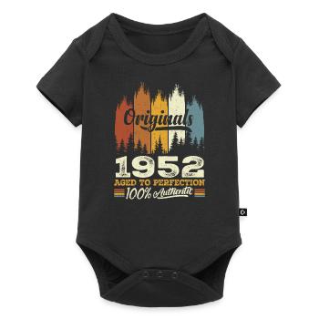 1952 Vintage Original 1952 Geburtstagsgeschenk - Baby Premium Kurzarmbody - Schwarz - Vorne