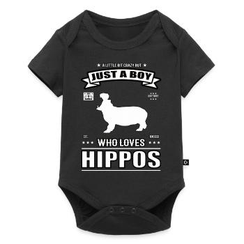 Juste un garçon qui aime la tenue d’hippopotame - Body à manches courtes Premium Bébé - noir - Devant