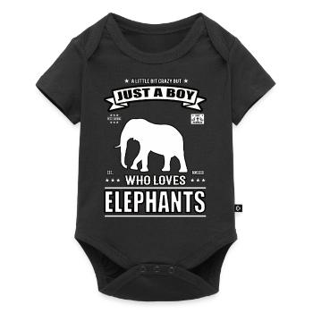 Just a Boy Who Loves Elephant Outfit - Baby Premium short-sleeve bodysuit - black - Front