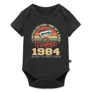 Vintage 1984 Cadeau D'anniversaire Retro 1984 - Body à manches courtes Premium Bébé - noir - Devant