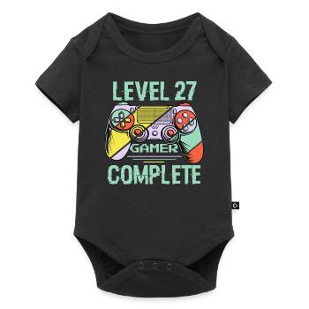 Level 27 Complete 27 Years Gamer Level 27 Complete - Baby Premium short-sleeve bodysuit - black - Front