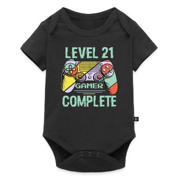 Level 21 Complete 21 Year Old Gamer Level 21 Complete - Baby Premium short-sleeve bodysuit - black - Front