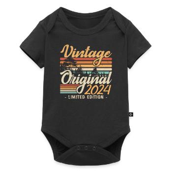 Anniversary Vintage Made in 2024 Retro 2024 - Baby Premium short-sleeve bodysuit - black - Front