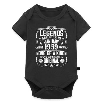 Cadeau D'anniversaire Nées En Janvier 1959 - Body à manches courtes Premium Bébé - noir - Devant