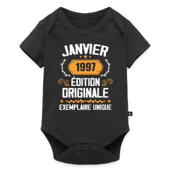 Anniversaire Cadeau Millésime Janvier 1997 - 1997 - Body à manches courtes Premium Bébé - noir - Devant