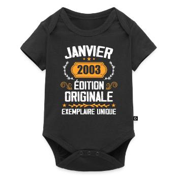 Jubiläum Vintage Geschenk Januar 2003 - 2003 - Baby Premium Kurzarmbody - Schwarz - Vorne
