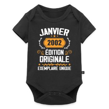 Jubiläum Vintage Geschenk Januar 2002 - 2002 - Baby Premium Kurzarmbody - Schwarz - Vorne