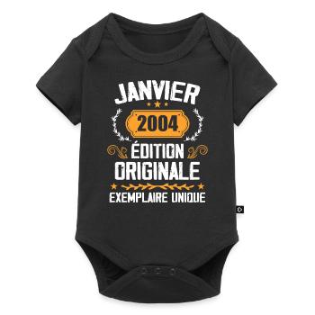 Anniversaire Cadeau Millésime Janvier 2004 - 2004 - Body à manches courtes Premium Bébé - noir - Devant
