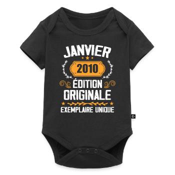 Anniversaire Cadeau Millésime Janvier 2010 - 2010 - Body à manches courtes Premium Bébé - noir - Devant