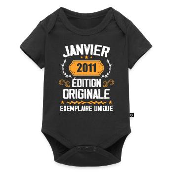 Jubiläum Vintage Geschenk Januar 2011 - 2011 - Baby Premium Kurzarmbody - Schwarz - Vorne