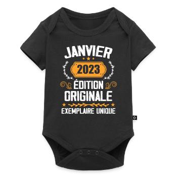 Birthday Vintage Gift January 2023 - 2023 - Baby Premium short-sleeve bodysuit - black - Front