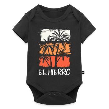 El Hierro Sommer Sonne Strand Meer Palmen Urlaub - Baby Premium Kurzarmbody - Schwarz - Vorne