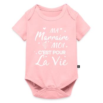 Marraine Filleule Filleul - Body à manches courtes Premium Bébé - rose - Devant