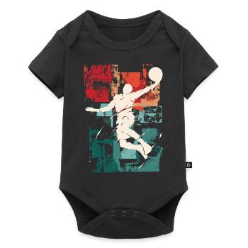 Basket-ball Basket-ball joueur Fan Vintage rétro - Body à manches courtes Premium Bébé - noir - Devant