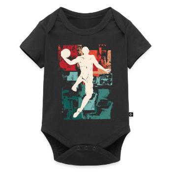 Basket-ball Basket-ball joueur Fan Vintage rétro - Body à manches courtes Premium Bébé - noir - Devant
