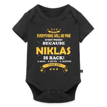 Everything will be fine Niklas Is back - Baby Premium Kurzarmbody - Schwarz - Vorne