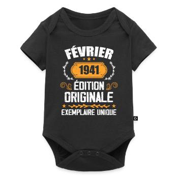 Geschenk zum 83. Geburtstag geboren im Februar 1941 - Baby Premium Kurzarmbody - Schwarz - Vorne