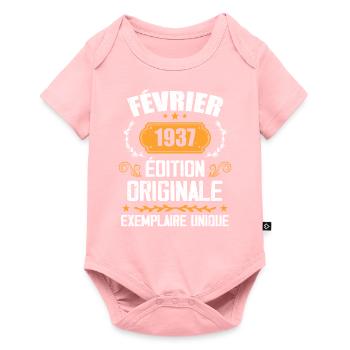 Cadeau 87e Anniversaire Nées En Février 1937 - Body à manches courtes Premium Bébé - rose - Devant