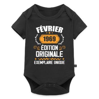Cadeau 55e Anniversaire Nées En Février 1969 - Body à manches courtes Premium Bébé - noir - Devant