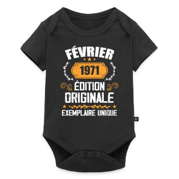 Cadeau 53e Anniversaire Nées En Février 1971 - Body à manches courtes Premium Bébé - noir - Devant