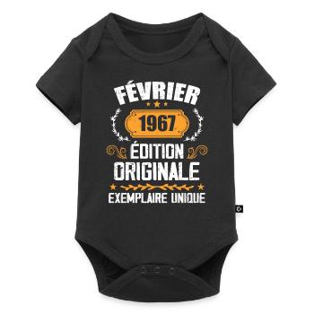 57th Birthday Gift Born in February 1967 - Baby Premium short-sleeve bodysuit - black - Front