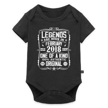 Vintage birthday gift born in February 2018 - Baby Premium short-sleeve bodysuit - black - Front