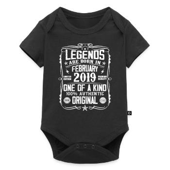 Vintage cadeau d'anniversaire née en Février 2019 - Body à manches courtes Premium Bébé - noir - Devant