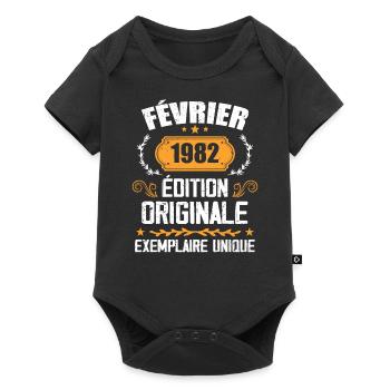 Cadeau 42e Anniversaire Nées En Février 1982 - Body à manches courtes Premium Bébé - noir - Devant