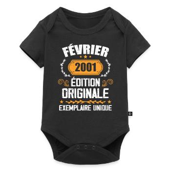 23rd Birthday Gift Born In February 2001 - Baby Premium short-sleeve bodysuit - black - Front