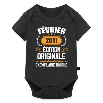 13th Birthday Gift Born in February 2011 - Baby Premium short-sleeve bodysuit - black - Front