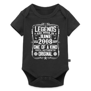 Vintage 2008 June 2008 Retro June Cool Gift 2008 - Baby Premium short-sleeve bodysuit - black - Front