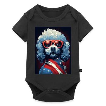 Cool Poodle with Sunglasses - Baby Premium short-sleeve bodysuit - black - Front