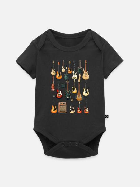 Chitarra Chitarre Diverse Amante della Musica Chitarre Divertenti - Body Premium a maniche corte per neonati - nero