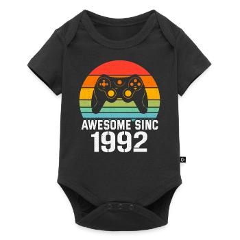 1992 Birthday Gift For All Gamers 1992 - Baby Premium short-sleeve bodysuit - black - Front