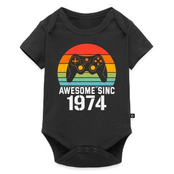 1974 Birthday Gift For All Gamers 1974 - Baby Premium short-sleeve bodysuit - black - Front