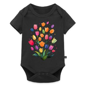 Floristin für eine Floristin - Baby Premium Kurzarmbody - Schwarz - Vorne
