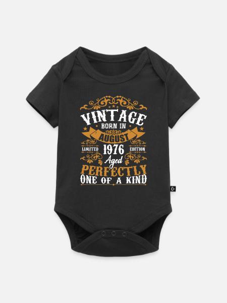 Geburtstag August 1976 - Genial seit August 1976 - Baby Premium Kurzarmbody - Schwarz