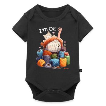 I'm Ok Crochet & Knitting Funny crochet knitting - Baby Premium short-sleeve bodysuit - black - Front