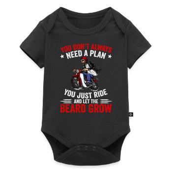 Motorcycle Beard Biker Full Beard Bike Rocker - Body à manches courtes Premium Bébé - noir - Devant