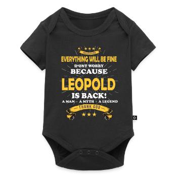 Everything will be fine Leopold Is back - Baby Premium Kurzarmbody - Schwarz - Vorne