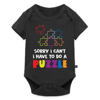 Funny Puzzle Lover - Baby Premium short-sleeve bodysuit - black - Front