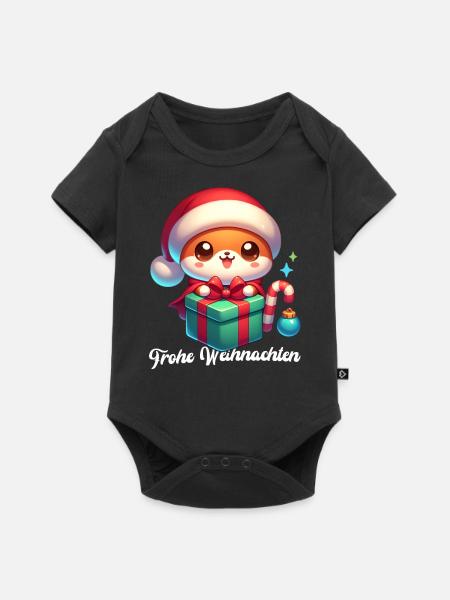 Fuchs Weihnachten - Baby Premium Kurzarmbody - Schwarz