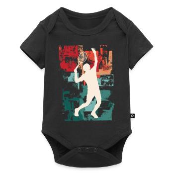 Tennis Tennis Player Player Vintage Retro Colorful - Baby Premium short-sleeve bodysuit - black - Front